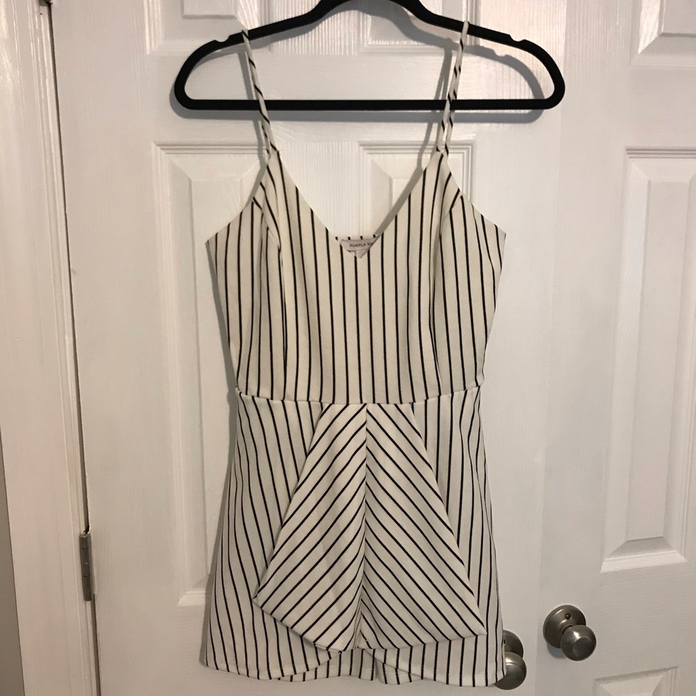 Black & White Striped Romper/Dress